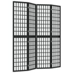 Vidaxl cloison de sparation pliable 4 panneaux 160x170 cm noir