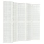 Vidaxl cloison de s�paration pliable 5 panneaux 200x170 cm blanc