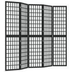 Vidaxl cloison de s�paration pliable 5 panneaux 200x170 cm noir