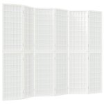 Vidaxl cloison de s�paration pliable 6 panneaux 240x170 cm blanc