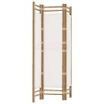 Vidaxl cloison de s�paration pliante 3 panneaux 120 cm bambou et toile