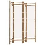 Vidaxl cloison de s�paration pliante 4 panneaux 160 cm bambou et toile