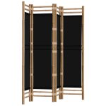Vidaxl cloison de sparation pliante 4 panneaux 160 cm bambou et toile