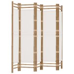 Vidaxl cloison de sparation pliante 5 panneaux 200 cm bambou et toile
