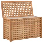 Vidaxl coffre de blanchisserie 77, 5x37, 5x46, 5 cm bois massif de noyer
