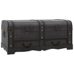 Vidaxl coffre de rangement en bois large noir Vidaxl coffre de rangement en bois large noir