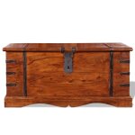 Vidaxl coffre de rangement bois massif