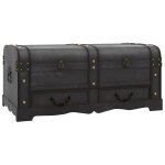 Vidaxl coffre de rangement bois noir 90 x 51 x 42 cm