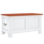 Vidaxl coffre de rangement et couvercle marron et blanc bois d'acacia