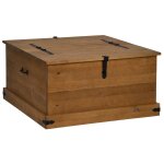 Vidaxl coffre de rangement halden 91x91x47 cm bois massif pin
