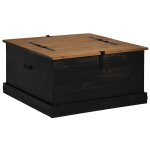 Vidaxl coffre de rangement halden noir 91x91x47 cm bois massif pin Vidaxl coffre de rangement halden noir 91x91x47 cm bois massif pin