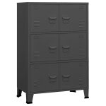 Vidaxl coffre de rangement industriel anthracite 75x40x115 cm mtal
