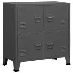 Vidaxl coffre de rangement industriel anthracite 75x40x80 cm acier