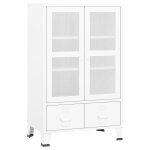 Vidaxl coffre de rangement industriel blanc 70x40x115 cm m�tal