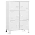 Vidaxl coffre de rangement industriel blanc 75x40x115 cm m�tal
