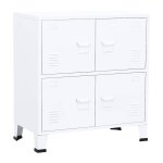 Vidaxl coffre de rangement industriel blanc 75x40x80 cm acier