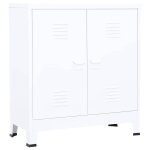 Vidaxl coffre de rangement industriel blanc 90x40x100 cm acier