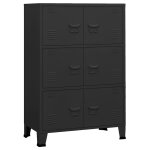Vidaxl coffre de rangement industriel noir 75x40x115 cm mtal