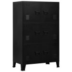 Vidaxl coffre de rangement industriel noir 75x40x120 cm acier