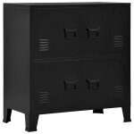 Vidaxl coffre de rangement industriel noir 75x40x80 cm acier