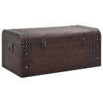 Vidaxl coffre � tr�sors avec loquets marron fonc� contreplaqu�