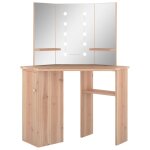 Vidaxl coiffeuse d'angle avec led chne 111x54x141, 5 cm