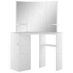 Vidaxl coiffeuse d'angle table de maquillage cosmtique blanc