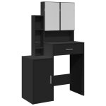 Vidaxl coiffeuse avec armoire noir 80x35x132 cm