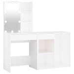 Vidaxl coiffeuse � led avec armoire blanc bois d'ing�nierie