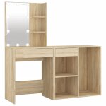 Vidaxl coiffeuse � led avec armoire ch�ne sonoma bois d'ing�nierie