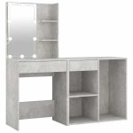 Vidaxl coiffeuse � led avec armoire gris b�ton bois d'ing�nierie