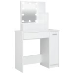 Vidaxl coiffeuse avec led blanc 86, 5x35x136 cm
