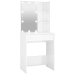 Vidaxl coiffeuse avec led blanc brillant 60x40x140 cm