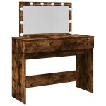 Vidaxl coiffeuse avec led ch�ne fum� 100x40x120 cm