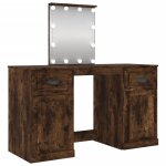 Vidaxl coiffeuse avec led chne fum 130x50x132, 5 cm