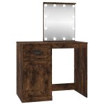 Vidaxl coiffeuse avec led chne fum 90x50x132, 5 cm bois d'ingnierie