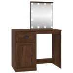Vidaxl coiffeuse avec led chne marron 90x50x132, 5cm bois d'ingnierie