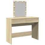 Vidaxl coiffeuse avec led ch�ne sonoma 100x40x130 cm