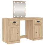 Vidaxl coiffeuse avec led ch�ne sonoma 130x50x132, 5 cm