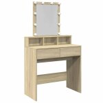 Vidaxl coiffeuse avec led ch�ne sonoma 80x41x144, 5 cm