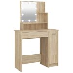 Vidaxl coiffeuse avec led ch�ne sonoma 86, 5x35x136 cm