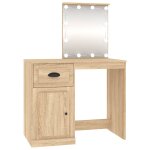 Vidaxl coiffeuse avec led chne sonoma 90x50x132, 5cm bois d'ingnierie