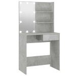 Vidaxl coiffeuse avec led gris b�ton 74, 5x40x141 cm