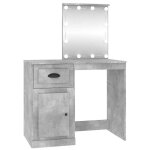 Vidaxl coiffeuse avec led gris bton 90x50x132, 5 cm bois d'ingnierie