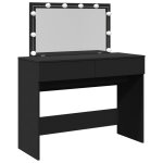 Vidaxl coiffeuse avec led noir 100x40x120 cm