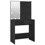Vidaxl coiffeuse avec led noir 74, 5x40x141 cm