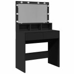 Vidaxl coiffeuse avec led noir 80x41x134, 5 cm