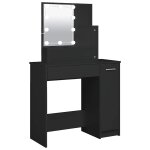 Vidaxl coiffeuse avec led noir 86, 5x35x136 cm
