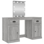 Vidaxl coiffeuse avec led sonoma gris 130x50x132, 5 cm