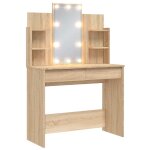 Vidaxl coiffeuse avec lumières led chêne sonoma 96x40x142 cm Vidaxl coiffeuse avec lumières led chêne sonoma 96x40x142 cm